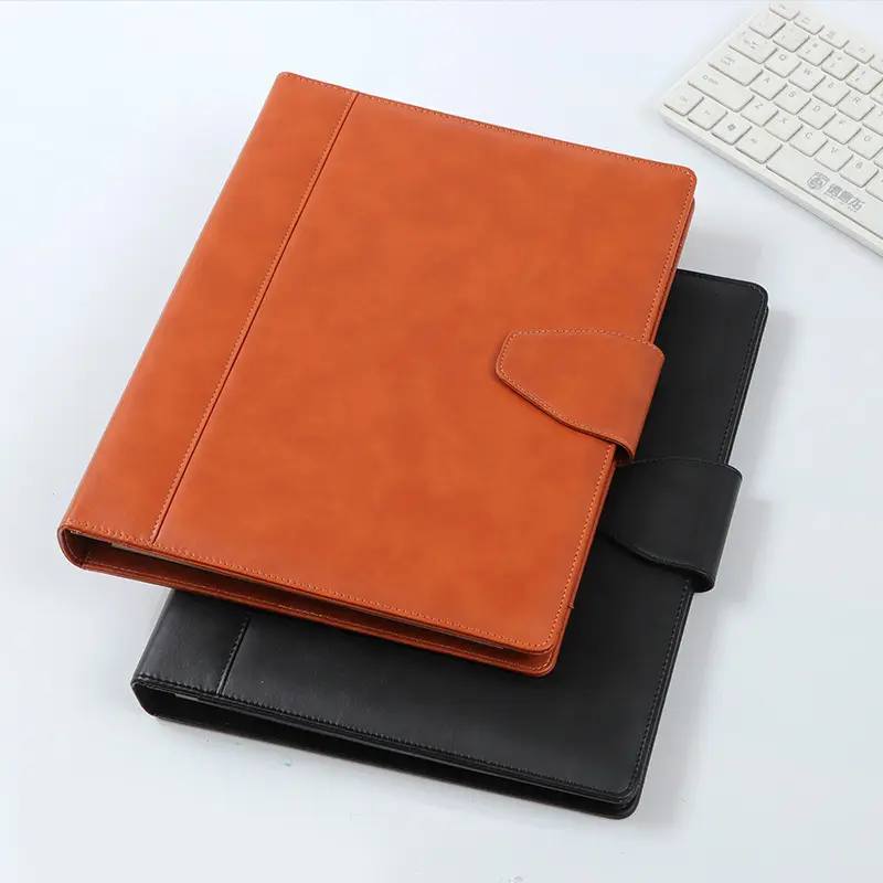 New Style High Quality Custom A4 Size PU Leather Stationery Envelope Bag Portfolio Document Folder Bag