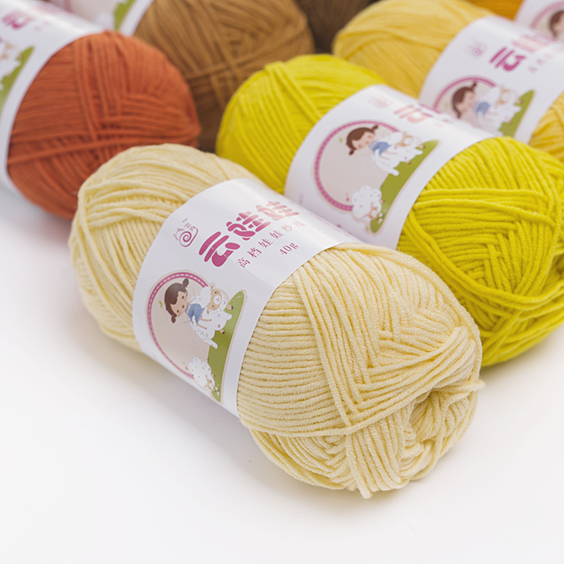 Вязаная Смешанная хлопчатобумажная пряжа Yarncrafts с принтом, не скатывающаяся, молочная, акриловая
