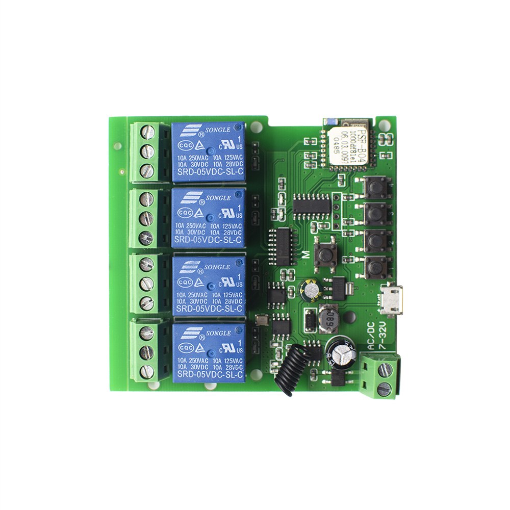 4CH DC 7V-32V 12V 24V RF 433MHz Дистанционное управление eWeLink умный дом Wifi беспроводной модуль переключения ввод самоблокирующийся радиочастотный приемник