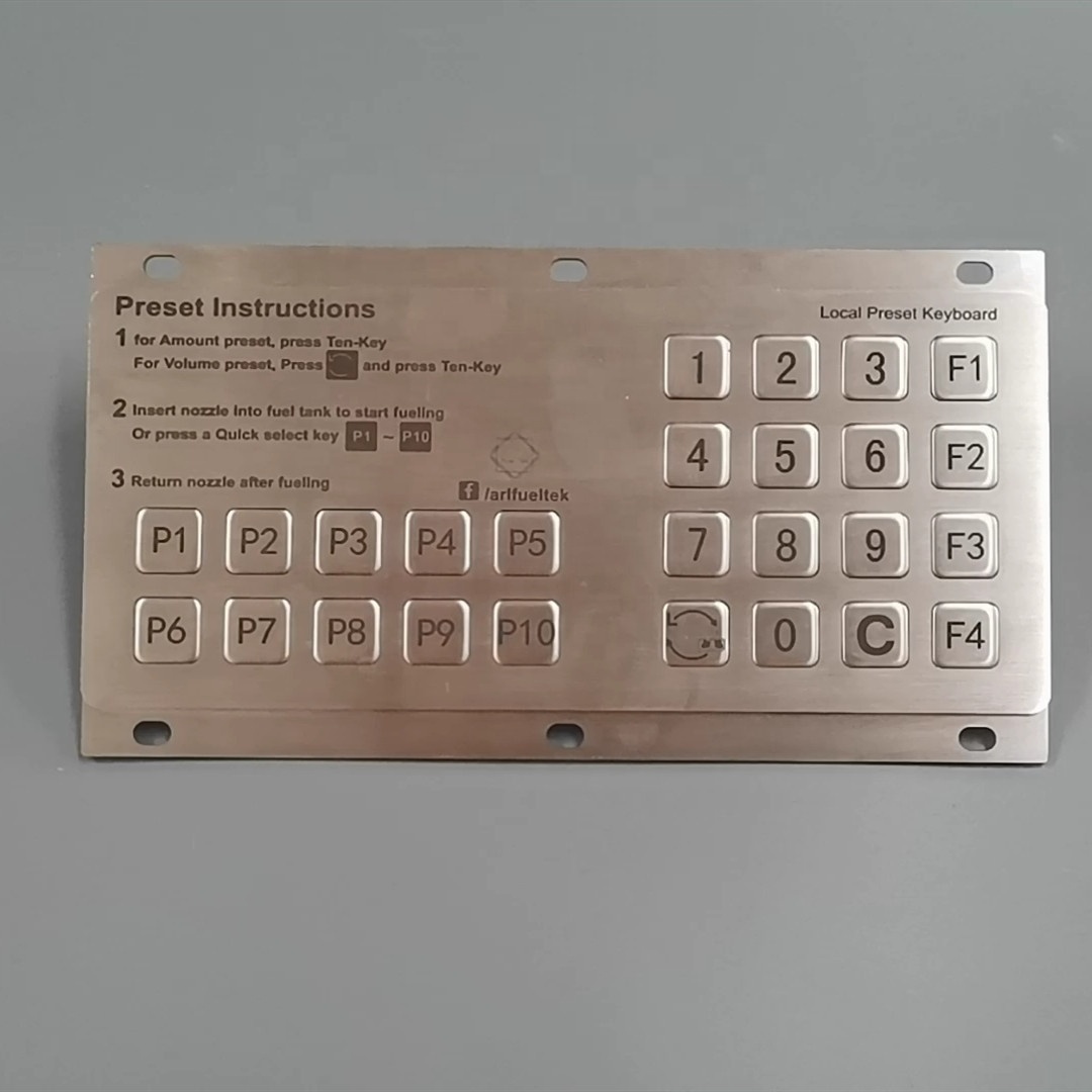 Профессиональная Водонепроницаемая клавиатура из нержавеющей стали IP65, 26 клавиш, пользовательская клавиатура для дозатора топлива