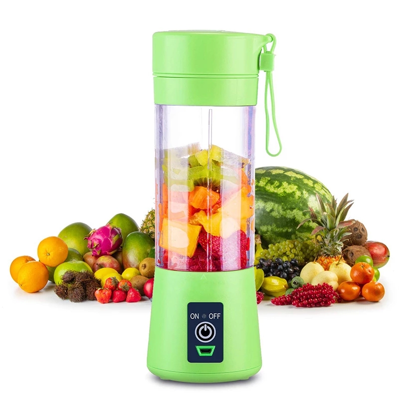 380ml 6 Blades Mini USB Portable Electric Fruit Juicer Smoothie Maker Blender Rechargeable Juicer Cup Sports Bottle