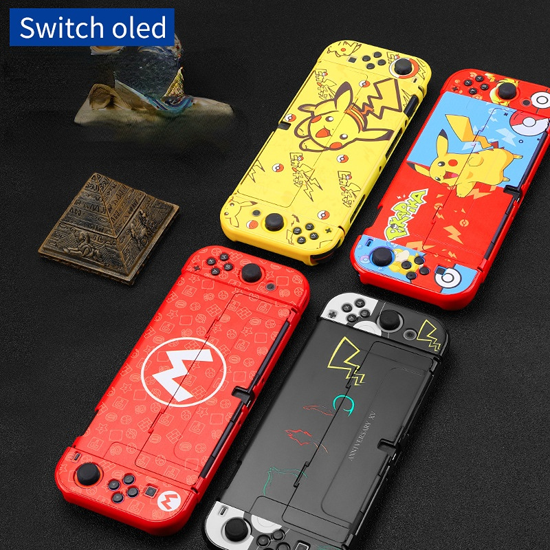 Мультяшный чехол для Nintendo Switch OLED Жесткий Чехол для ПК Противоударная консоль JoyCon защитный чехол для переключателя oled Аксессуары Корпус