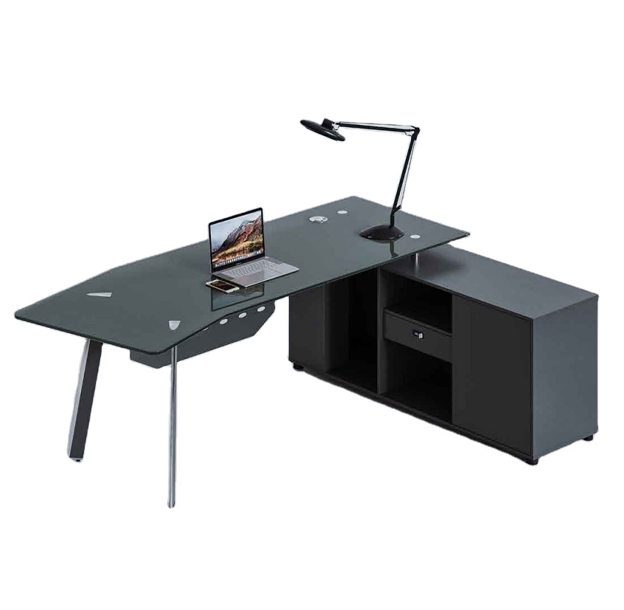 Corner Glass Desk Modern Office Desk Executive Table Computer Office Desk Glass Top