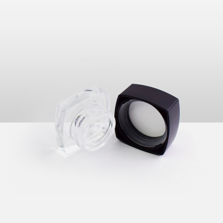 Mini Cosmetic Container 5ml Jar Square Cube Glass Jar Food Grade For Extract Concentrate Wax Child Resistance Lid