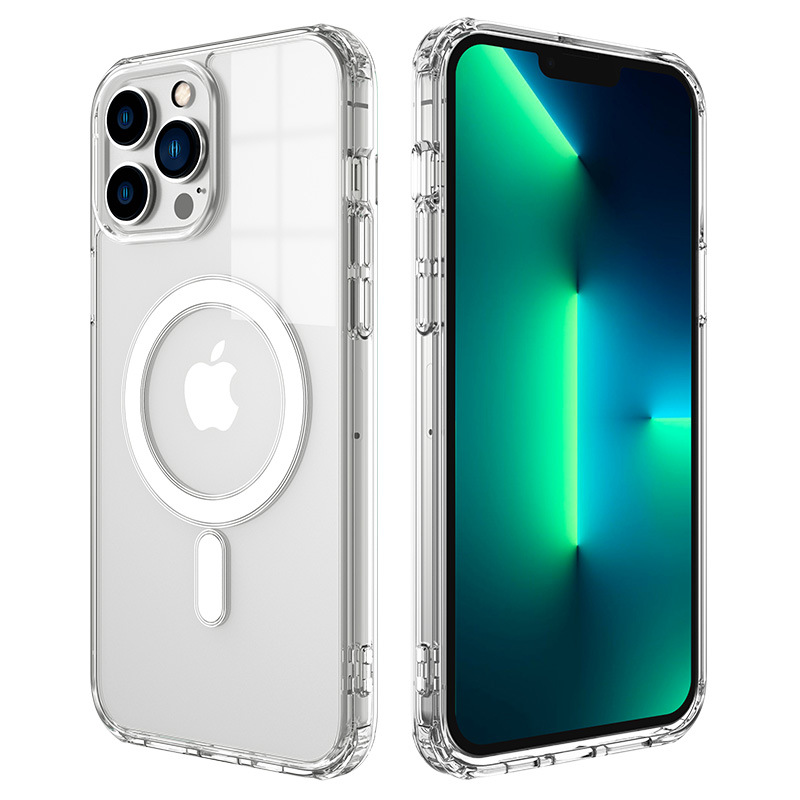 Новый тренд для iphone 14 13, прозрачный чехол для телефона с беспроводной зарядкой, Магнитный чехол для телефона из ТПУ, магнитная защита от всасывания