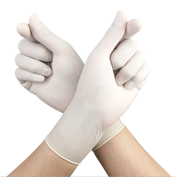 In stock guantes de latex examination disposable surgical latex gloves with large sizes