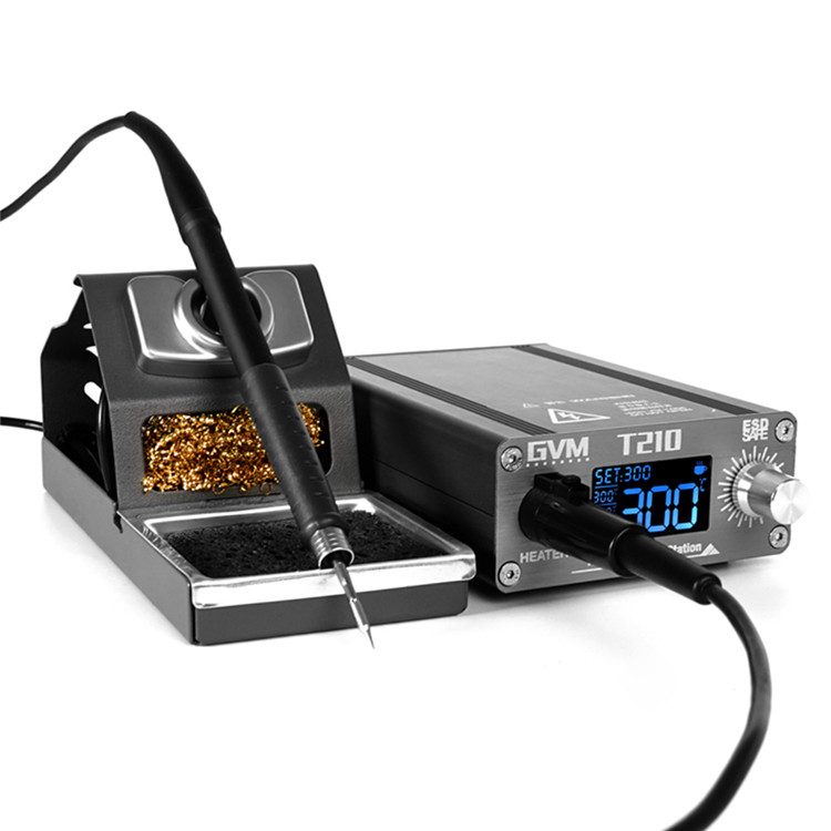 Soldering Station Hot Air Gun GVM T210 75W LED Display Auto Sleep 2S Rapid Heating for iPhone Repair Solder Flux Welding Tool