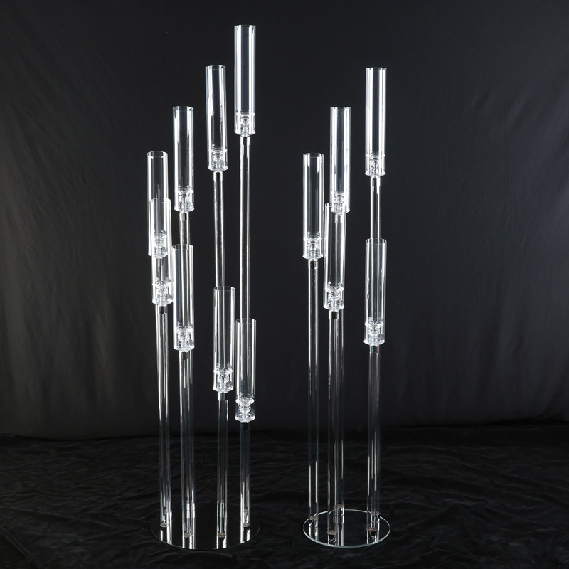 European Style 8 Heads Acrylic Candlestick Wedding Table Centerpiece 3 5 6 8 10 Arms Candle Holder For Party Event Wedding Decor
