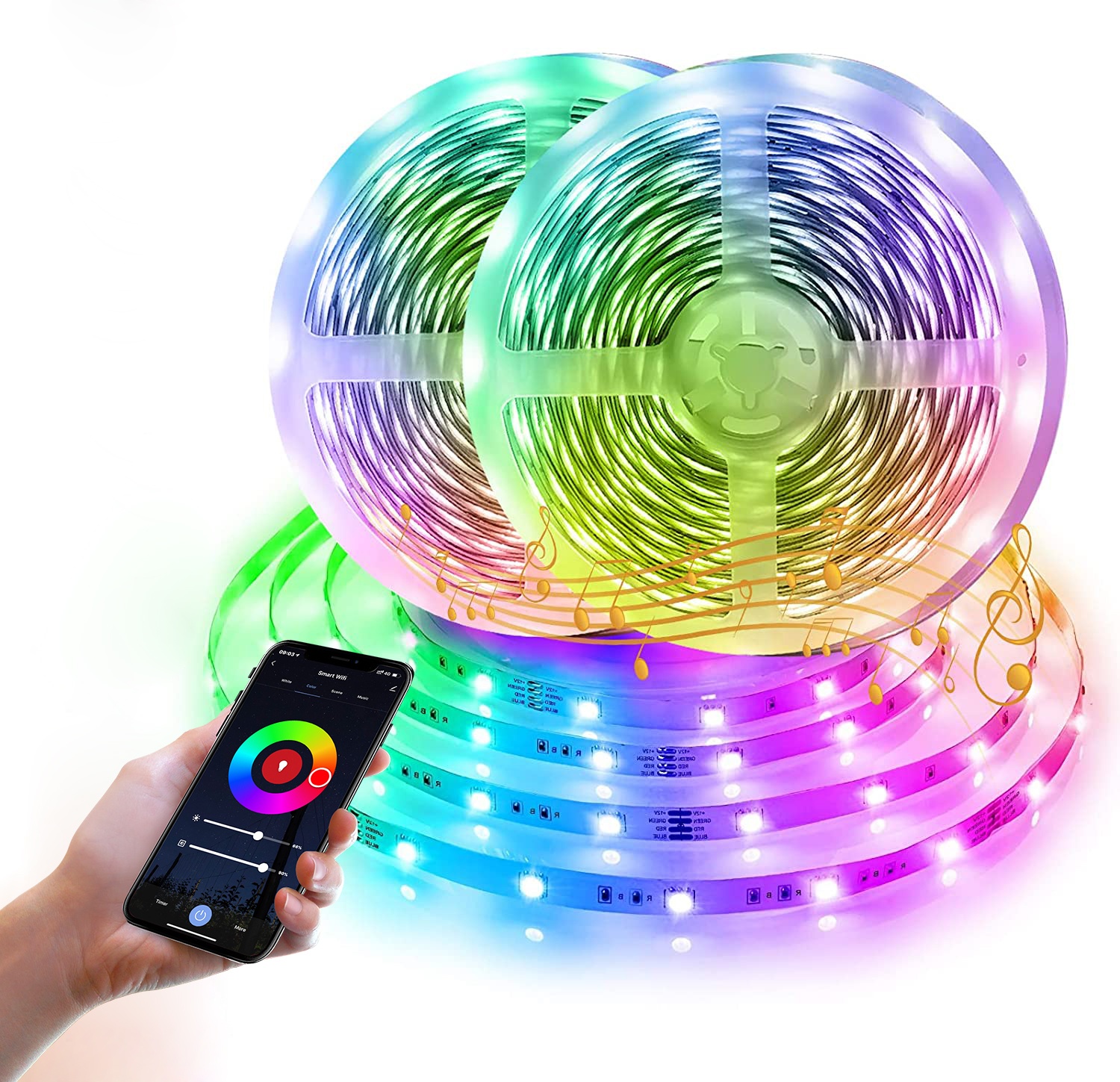 Умная Светодиодная лента с RGB-подсветкой и Wi-Fi, класс защиты IP65, 12 В, 7 Вт, 9 Вт, 14 Вт