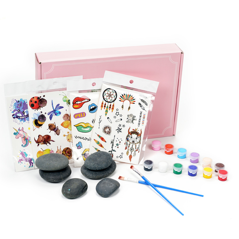 LFG3086 Popular Hot Sale Educational Toys Rock Collection Natural Stone Painting Kit