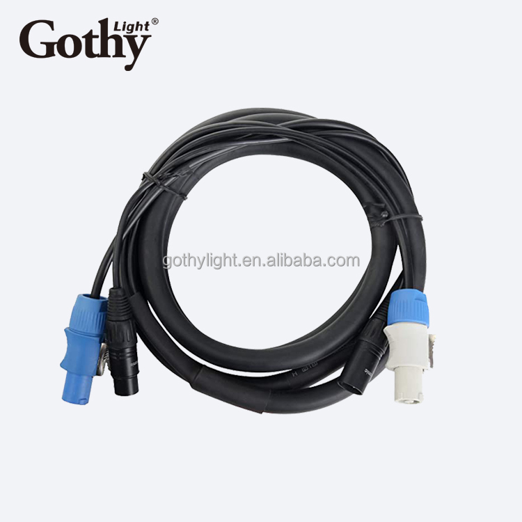 2 в 1 XLR гнездовой и мужской кабель Powercon in and out Dmx xlr и гибридный кабель питания