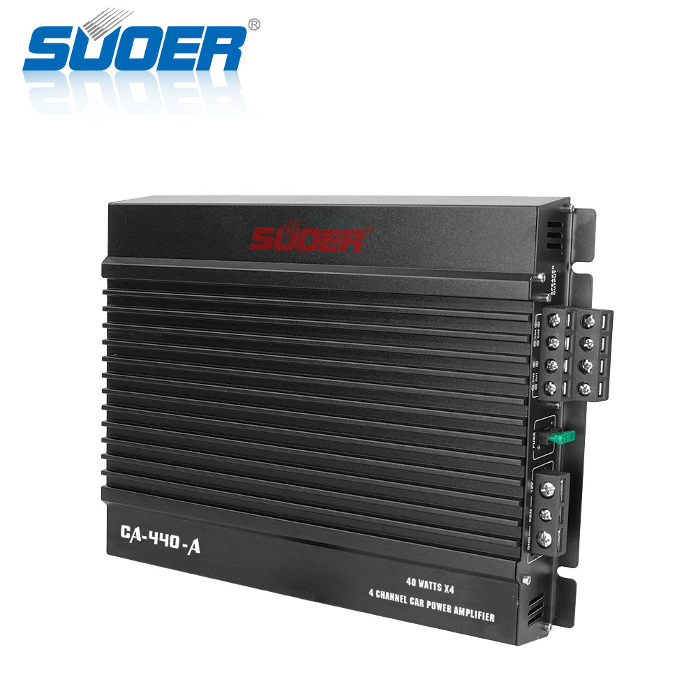 Suoer CA-440-A автомобильный усилитель мощности, 12 В, полный диапазон, автомобильные музыкальные усилители, усилитель автомобиля