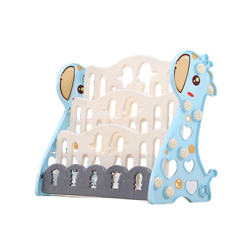 Children furniture adjustable multi function kindergarten bookshelf small baby bookcase plastic toys storage kids book shelf