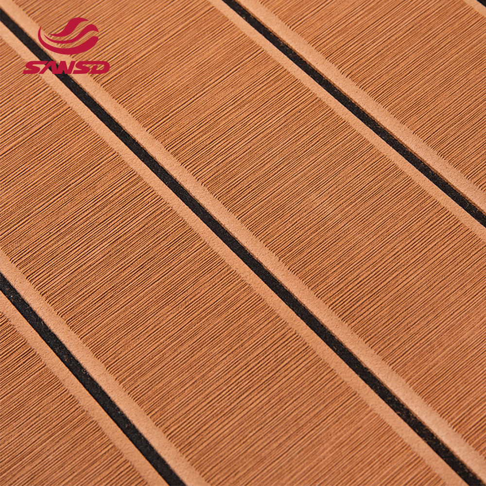 Hot Sale PE/EVA Foam Boat Decking Faux Teak Wood Flooring Deck Self-Adhesive Marine Yacht Boat Flooring