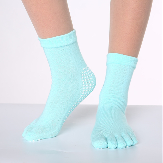 Yoga socks women cotton dot glue non slip five finger socks safety professional indoor sports fitness