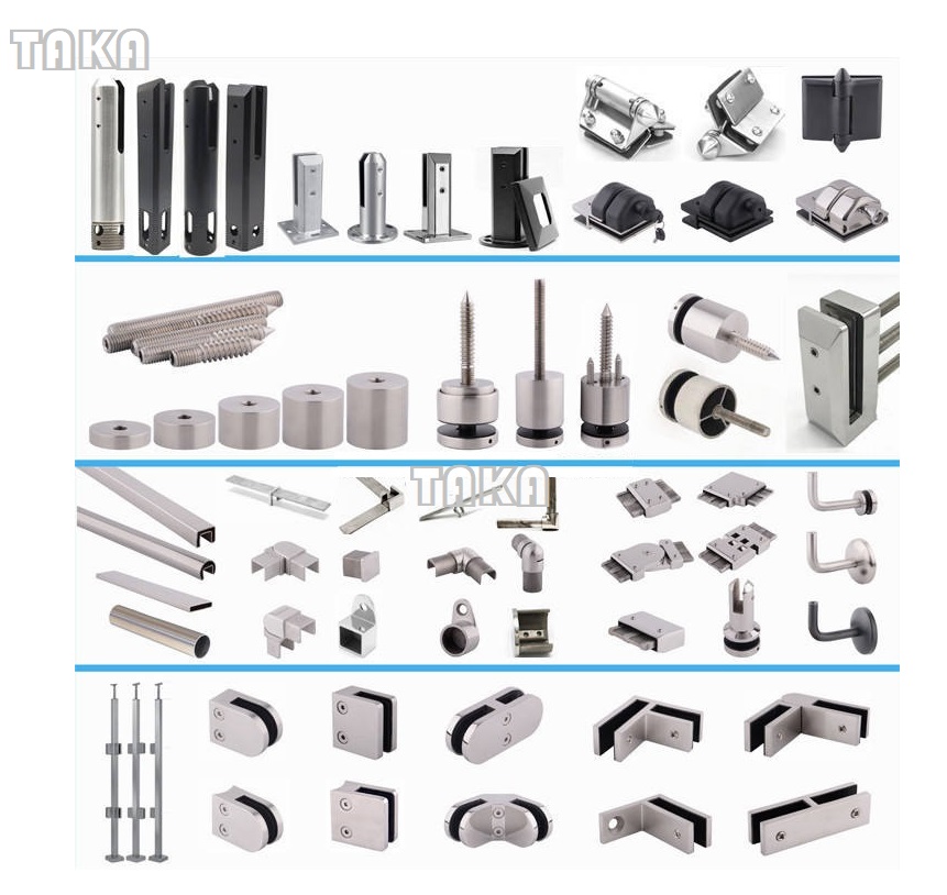 Glass clamp Stainless Steel Balustrades & Handrails Shower Hinge Adjustable Glass Pool Frameless Fencing Spigot Glass clamps