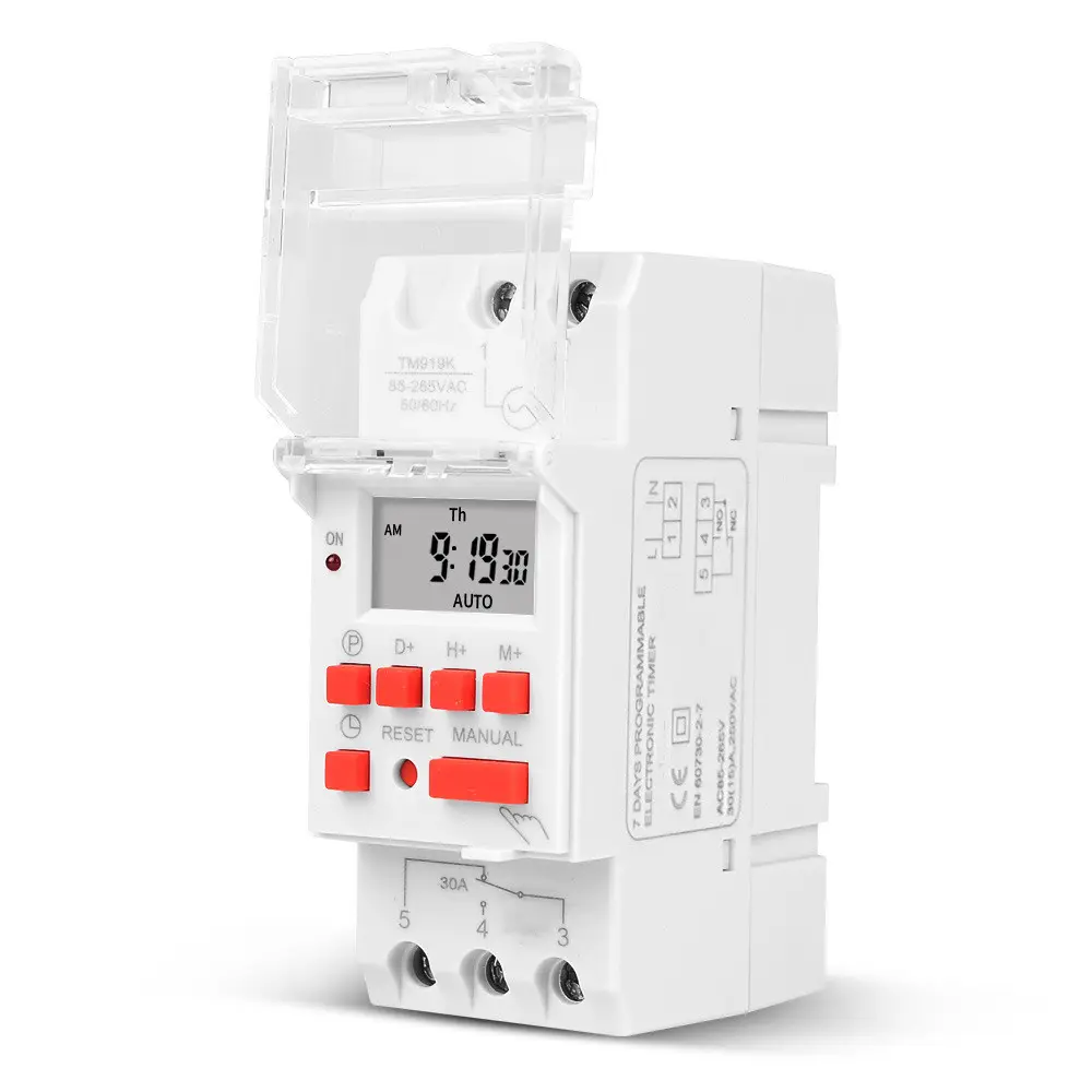 5000W 30A Weekly 7 Days Programmable Timer Controller AC 220V Digital Time Switch Relay
