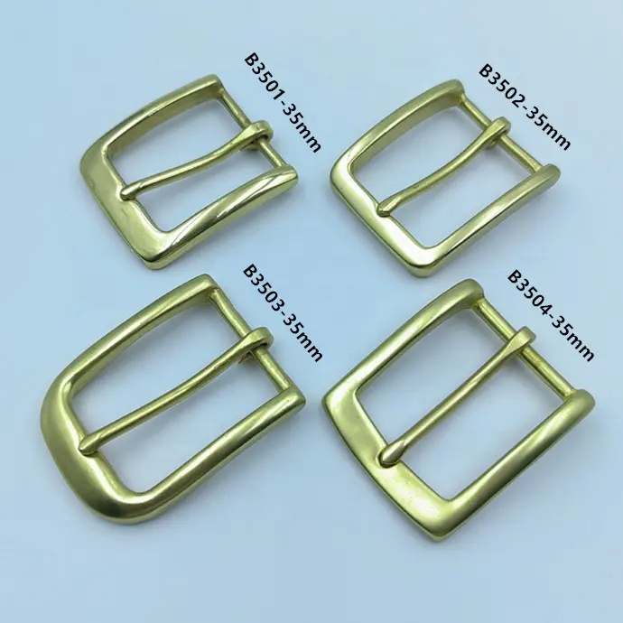 35mm solid brass belt buckle sing prong belt buckle for DIY Leather crafts