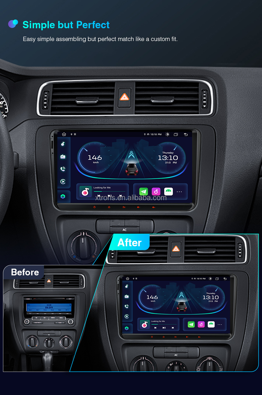 9 inch Android 11 Dash Board Stereo Player with G+G Touch Screen Dual Band WiFi Module 4*45watt Surround Stereo for Kia Ceed