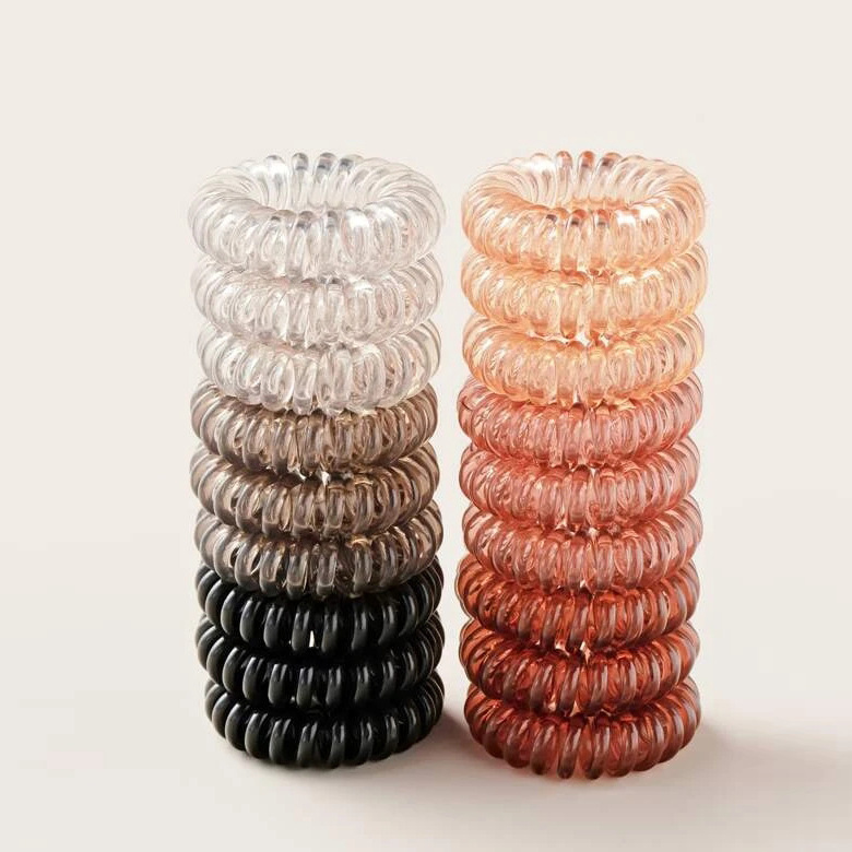 9PC/Pack Gradient Color Telephone Wire Line Spiral Hair Ties For Women Elastic Hair Bands Scrunchies Hair Jewelry Accessories