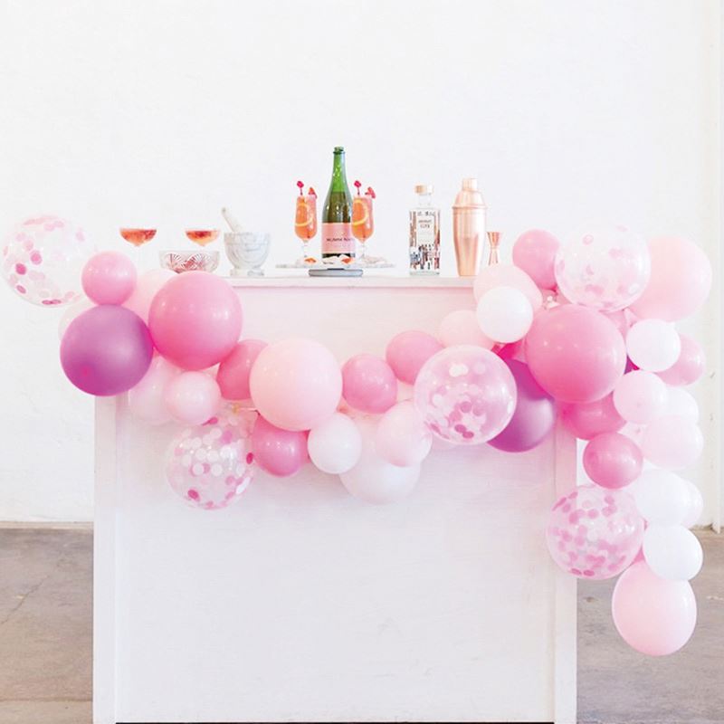 High Quality Party Decoration Balloon Chain Set Gem Powder Pink And Gold Balloons Birthday Decorations