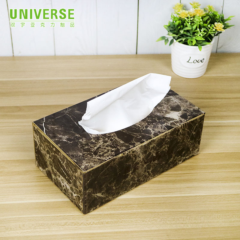UNIVERSE Custom counter top factory directly rectangular fancy acrylic tissue box holder