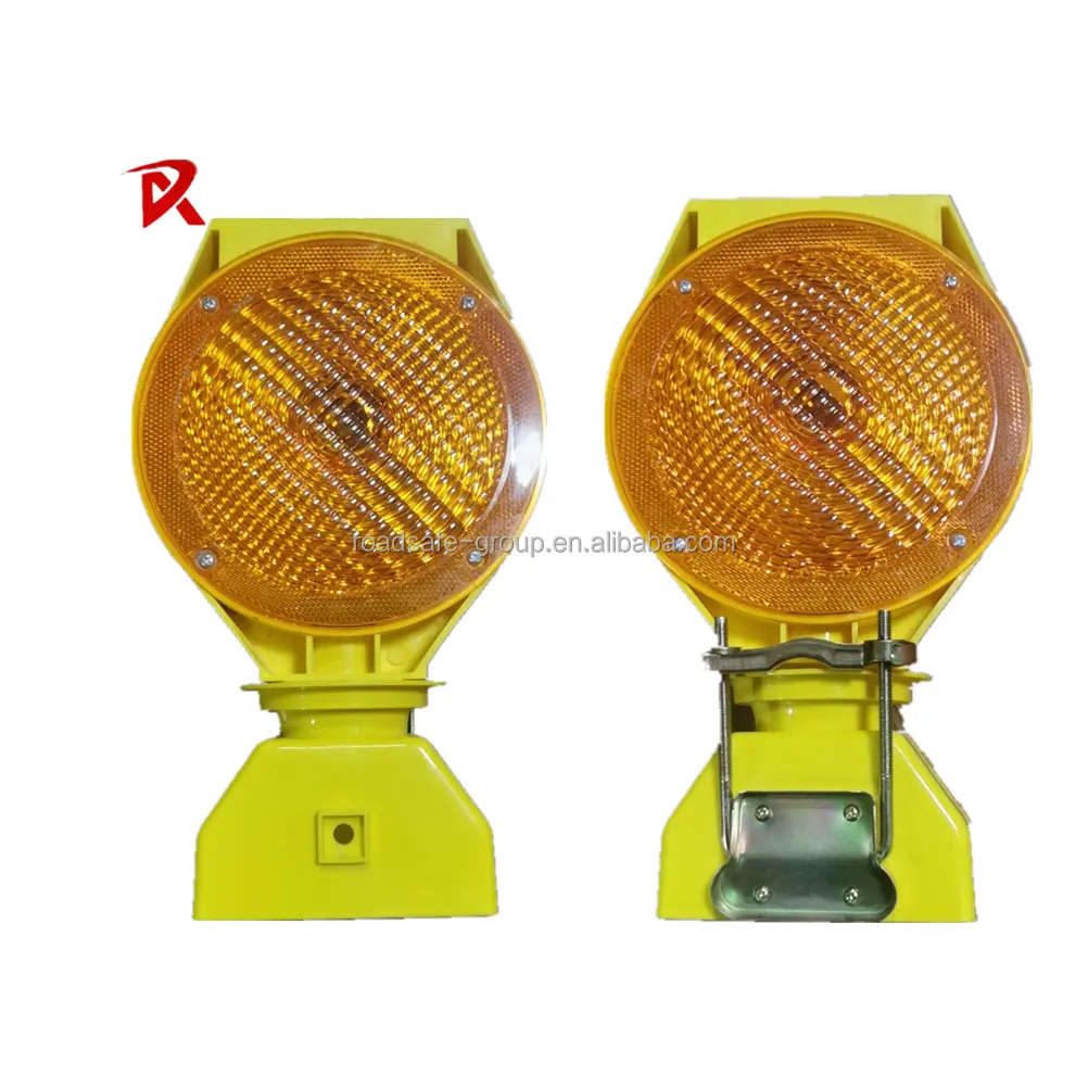 Factory price yellow solar powered LED flashing road warning blinker lamp