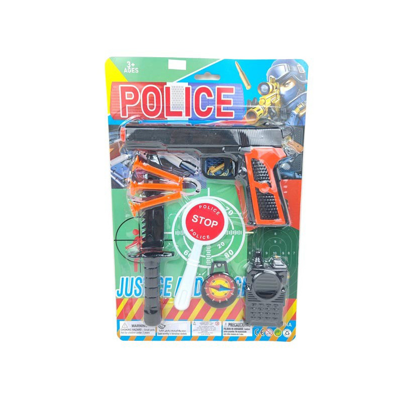 Shooting Game Soft Bullet Gun Toy Police Plastic Black Gun Toy Set Military Toys Gun