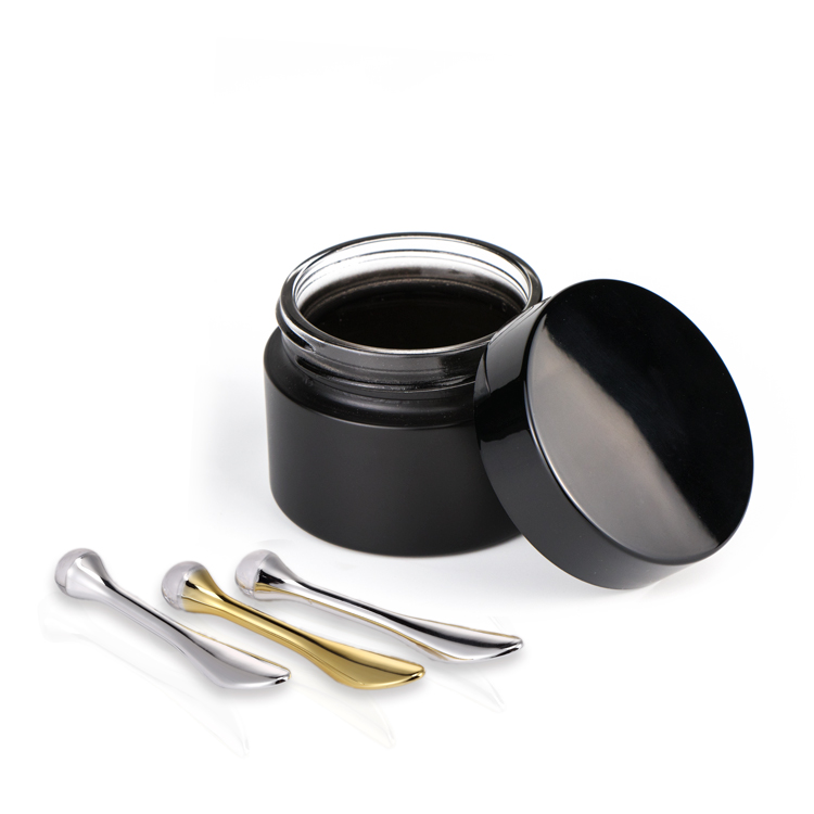 Beauty makeup tools mini cosmetic spoon black sliver gold cosmetic spoon plastic Mask spatula