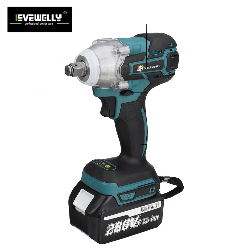 Evewelly 20V аккумулятор 1/2 "520N.m крутящий момент, беспроводные ударные силовые гайковерты