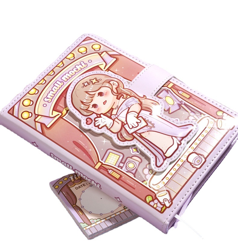 New Small Spuds Handbook Ran Star Girl Cute Magnetic Handbook Notebook High Color Value Notepad Free 3 Sheets of Stickers