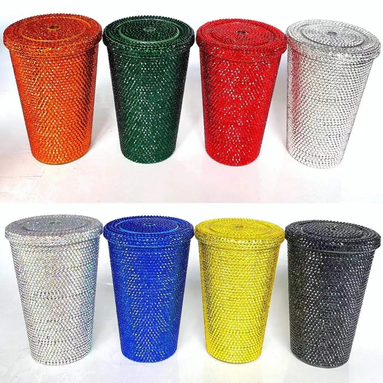 Colorful Ins Hot Selling Souvenir Bling Rhinestone Diamond Gem Colored Beverage Cup Bottle Oem Customer Design For Daily Life
