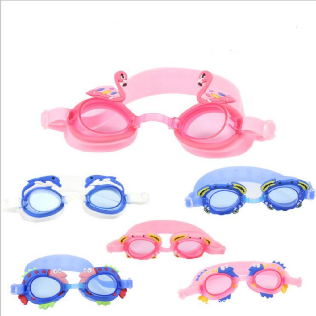 fashion Children kids swimming glasses silicone Colorful Waterproof cute carton kids swim goggles anti fog