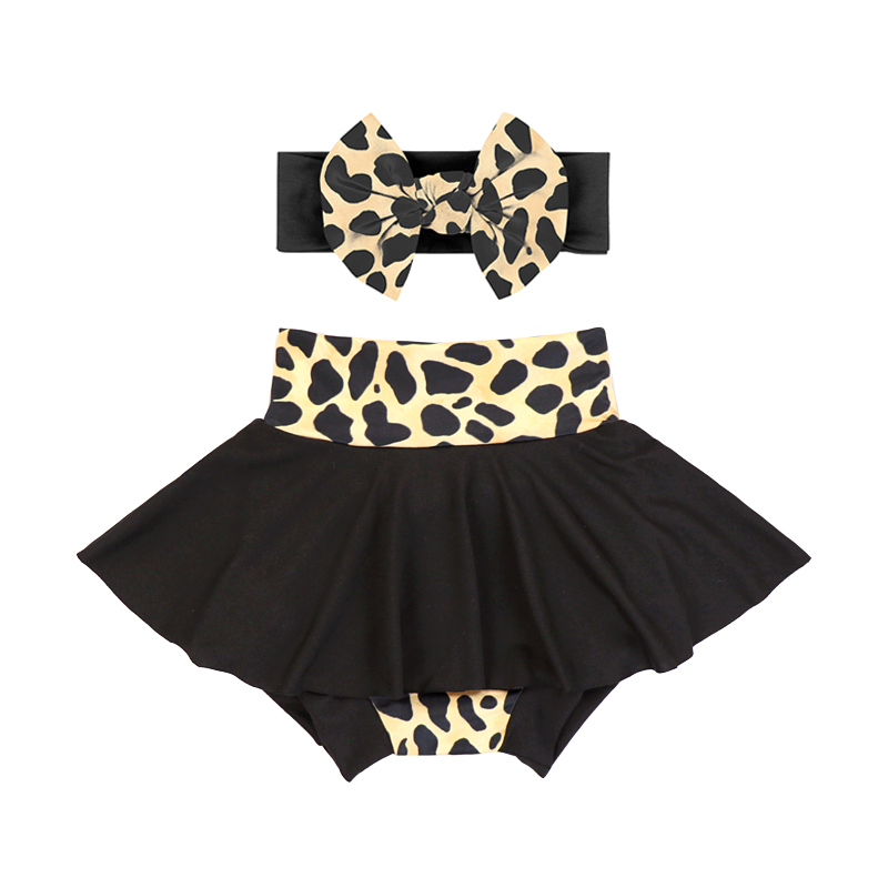 Ruffle pants leopard baby with headband 2-piece sets pants for baby girl accept customer made baby pants
