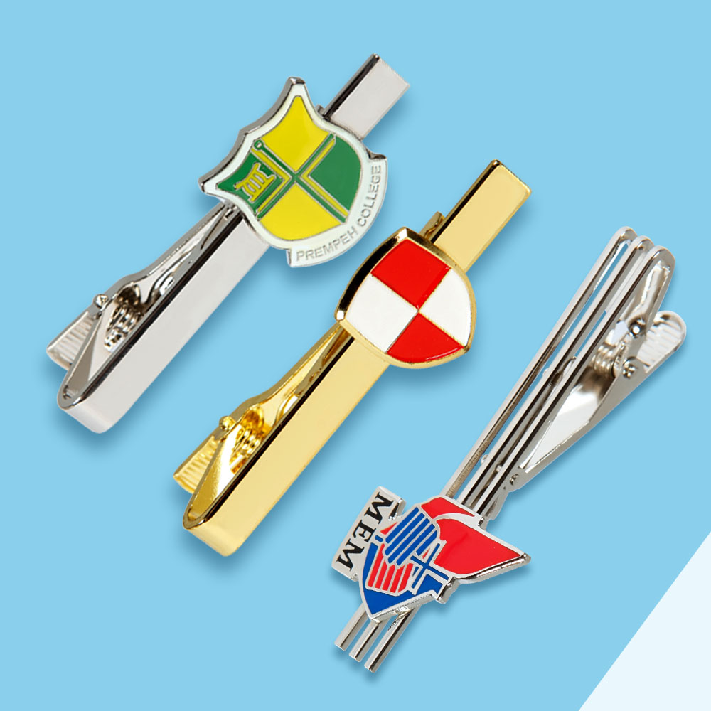 Personalize Logo Tie Clip Pins Set Tie Clips, Tie Bars, Tie Pins
