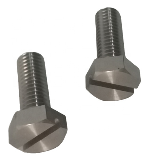 Custom OEM made High Precision CNC machined Titanium Tantalum Molybdenum Slotted Hexagonal Head Full Thread Half Thread Screw