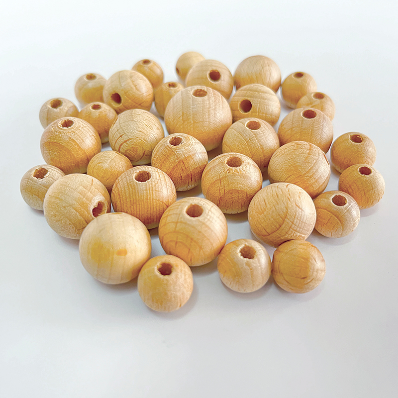 Bpa Free Non-toxic 10-30mm Chewable Custom Wholesales Loose Wood Beads For Bracelet Teething Wooden Beads Bulk