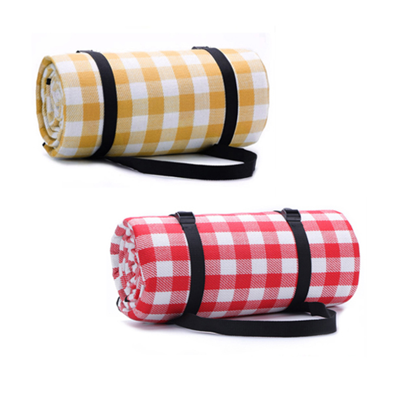 custom plaid large moisture-proof eco friendly Waterproof foldable portable family camping outdoor beach picnic blanket mat