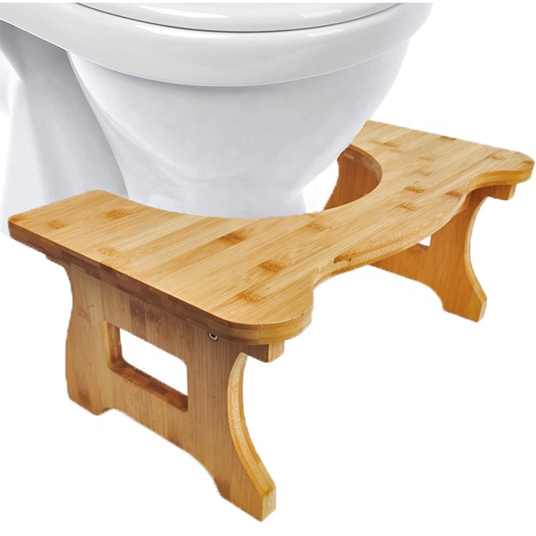 Durable Bamboo Kids Older Adult Cute Toilet Stool Squatting Toilet Stool Bamboo Toilet Step Stool