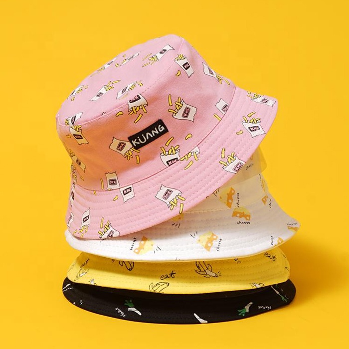 Wholesale pattern cotton print over bucket hats with logo