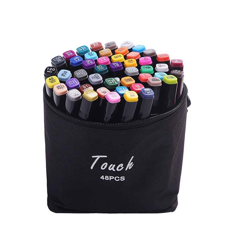 Set Multicolor Comic Chisel Brush Tip Double Tip Art Double Marker Pen Double Head Alcohol Art Sketch Drawing Marker Pen