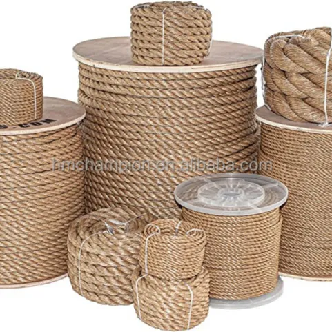 Factory Direct Supply 30-60mm Thickness Natural Jute Rope Twisted Manila Rope Hemp Rope for Craft Dock Decorative Landscape