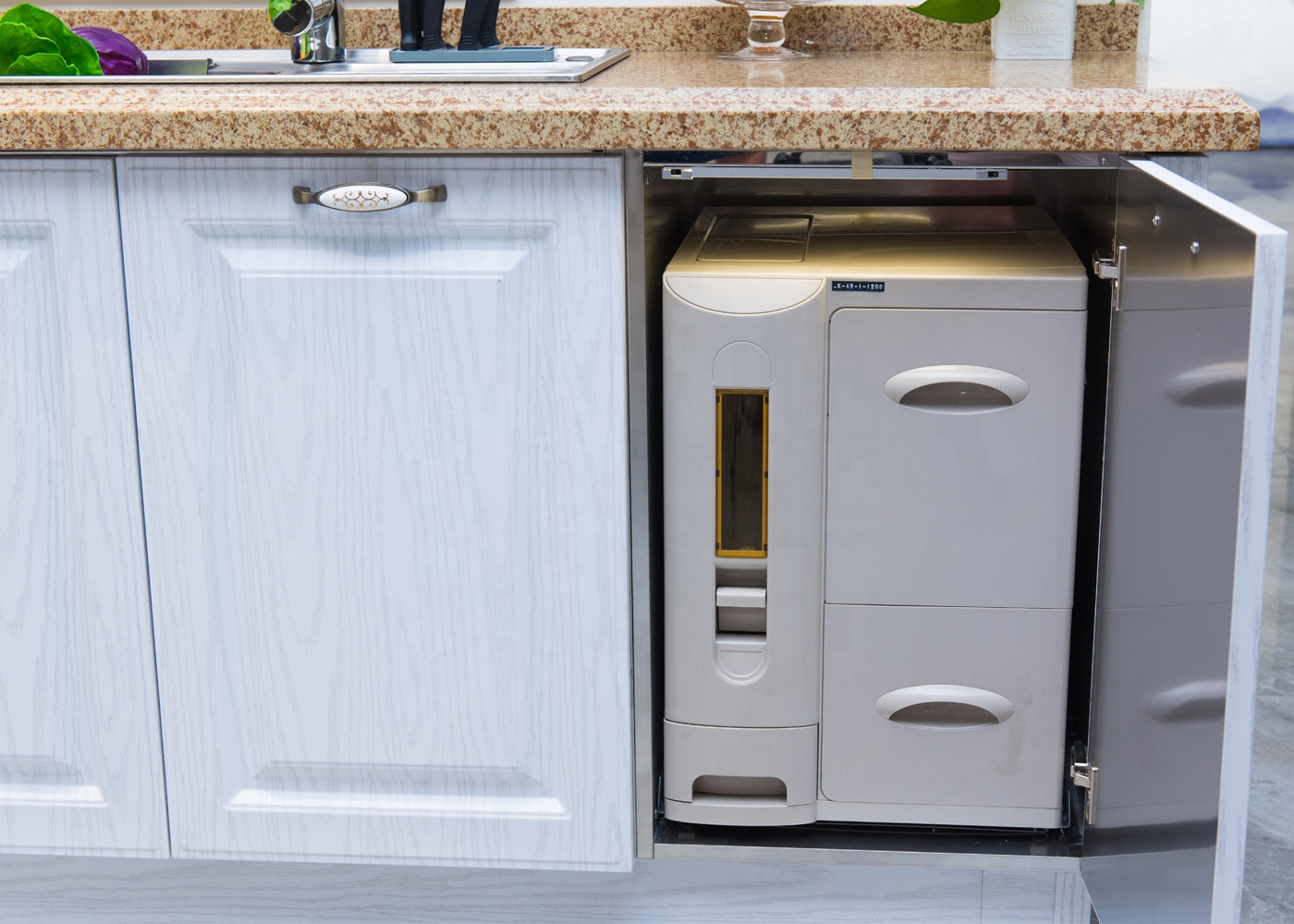 Customized 304 Food-grade stainless steel kitchen cabinet modern designs