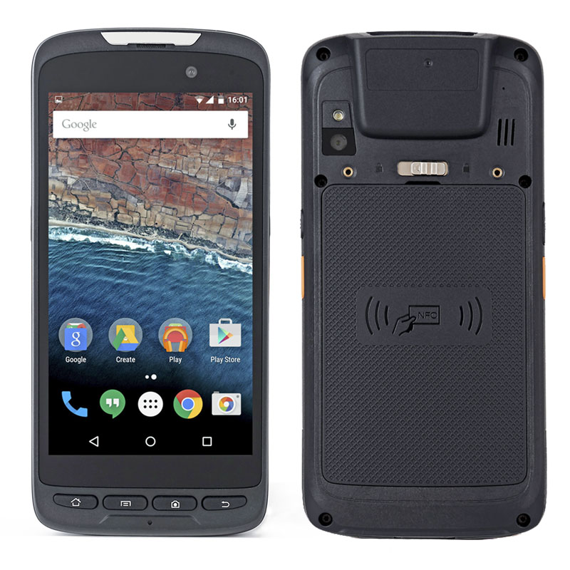 Palmari PDA robusti Android da 5 pollici HiDON con docking 2D 2G + 16G Terminale palmare PDA robusto con trigger di scansione