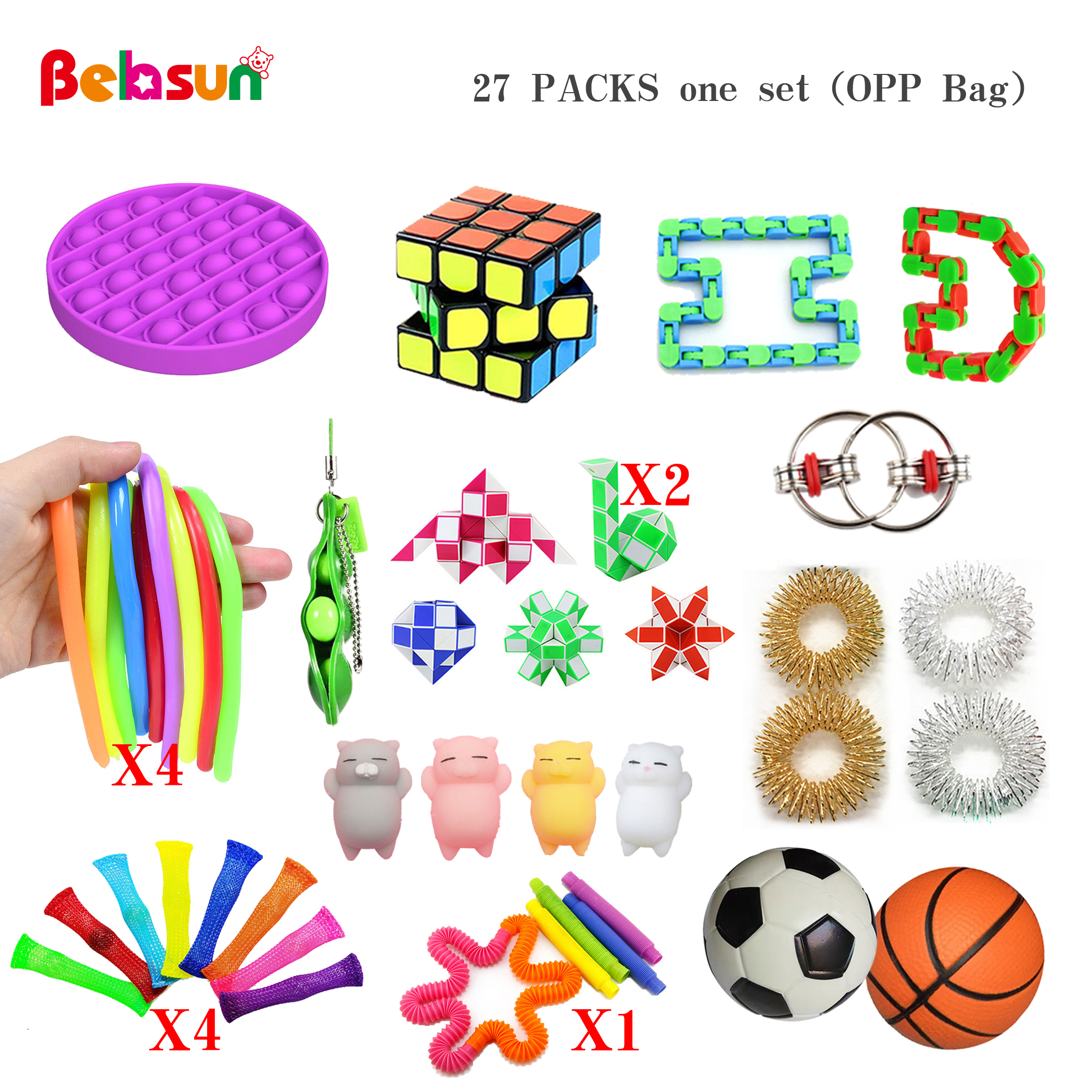 Accept custom Push Pop Bubble Fidget Sensory Toy Stress Reliever Toys Fidget Toys Pack
