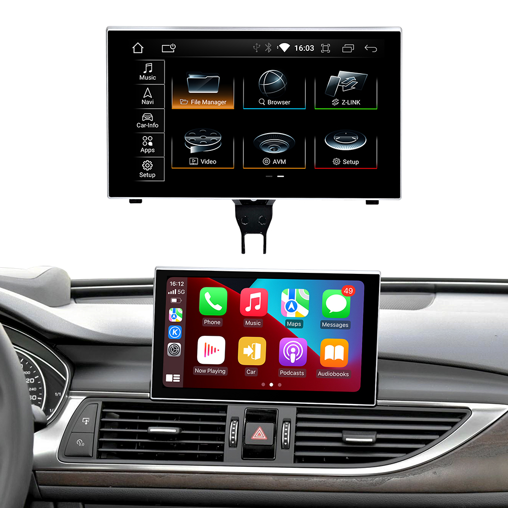 Factory direct price 9 "Original car style Retractable Screen Android 11 Car radio DVD Player For Audi A6 C7  2012-2018