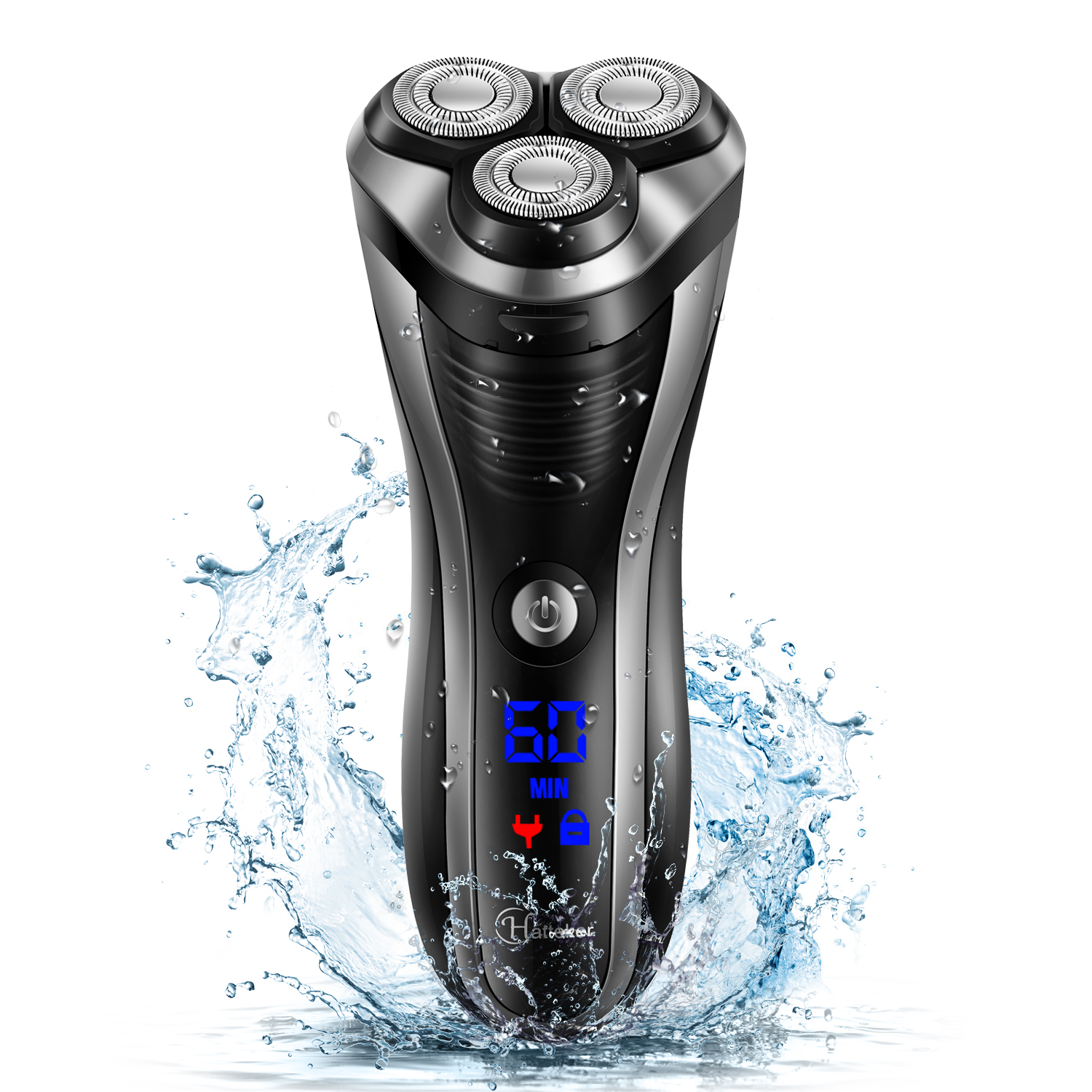 Hatteker Men Beard Trimmer Rotary Waterproof USB Charging Shaving Machine Electric Shaver