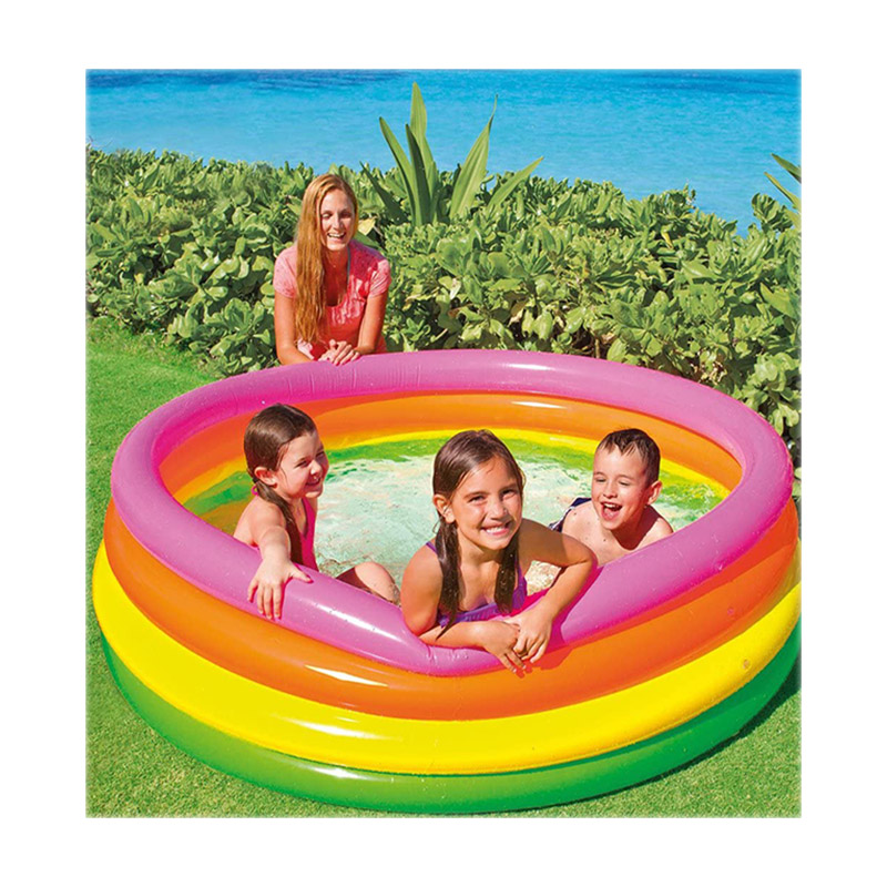 Intex 56441 4-ring 66 "x 18" Закат светящийся плавательный бассейн дети играют красочный круглый надувной бассейн