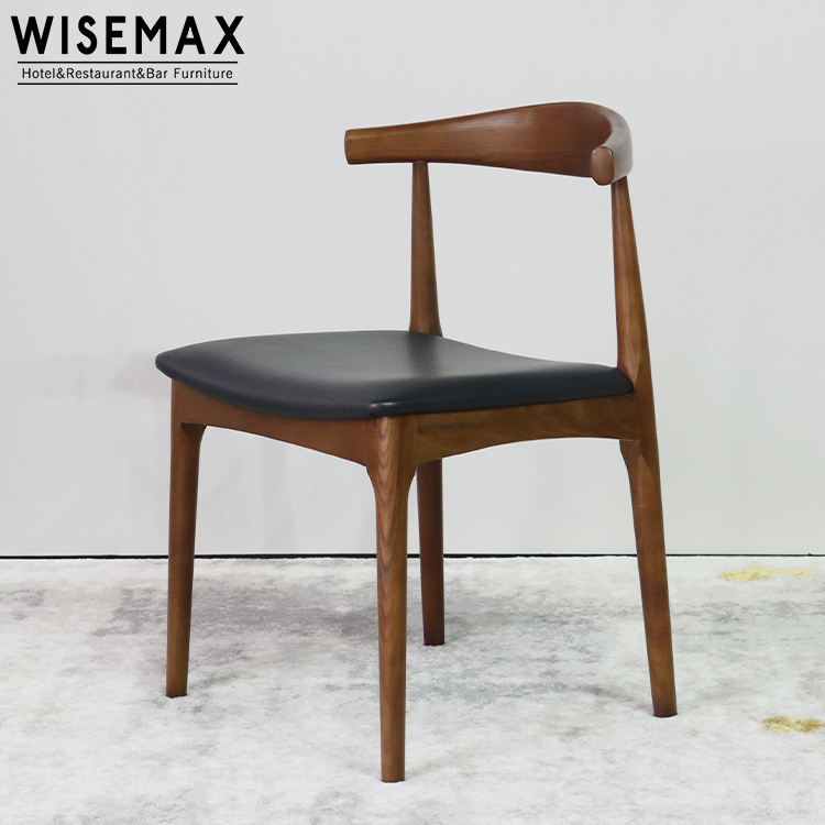 Мебель WISEMAX в скандинавском стиле, деревянный обеденный стул с Локоть Ханса Вегнера, стул из бычьего рога для ресторана, мебель