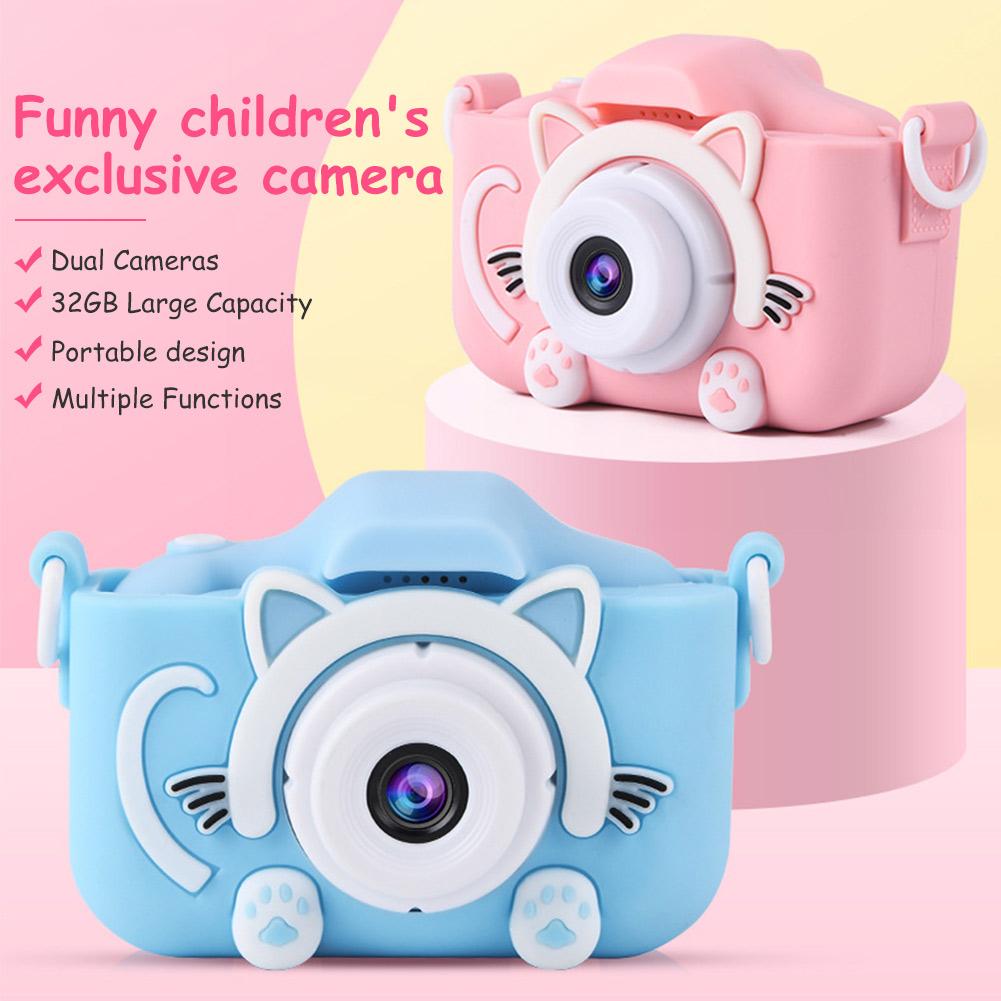 Kids Photo Toy 2.0 Inch 1200W Video Recording Cute Animal Built-In Games Kids Digital Print Camera